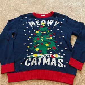 Merry Catmas youth Christmas sweater